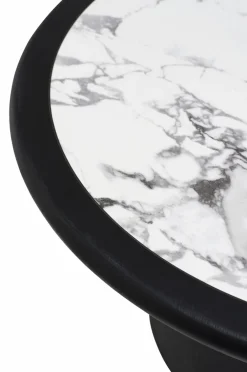 Ellos Home Sofabord Ramma Ø 90 cm Sort / marmor Discount