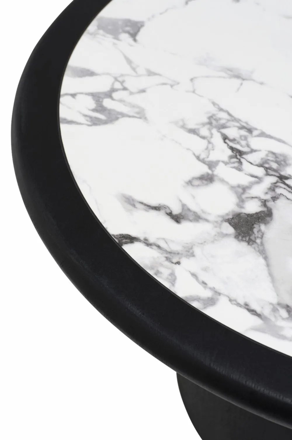 Ellos Home Sofabord Ramma Ø 90 cm Sort / marmor Discount