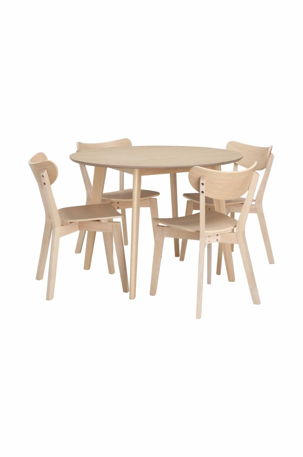 Ellos Home Spisegruppe Ridney med 1 bord + 4 stole Vitlaserad