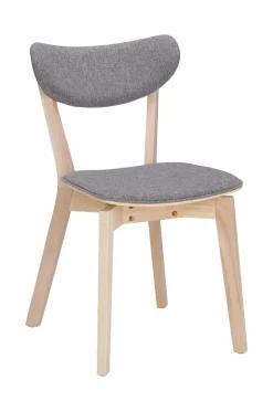 Ellos Home Spisegruppe Ridney med 1 bord + 4 stole med polstring Vitlaserad Grå Online