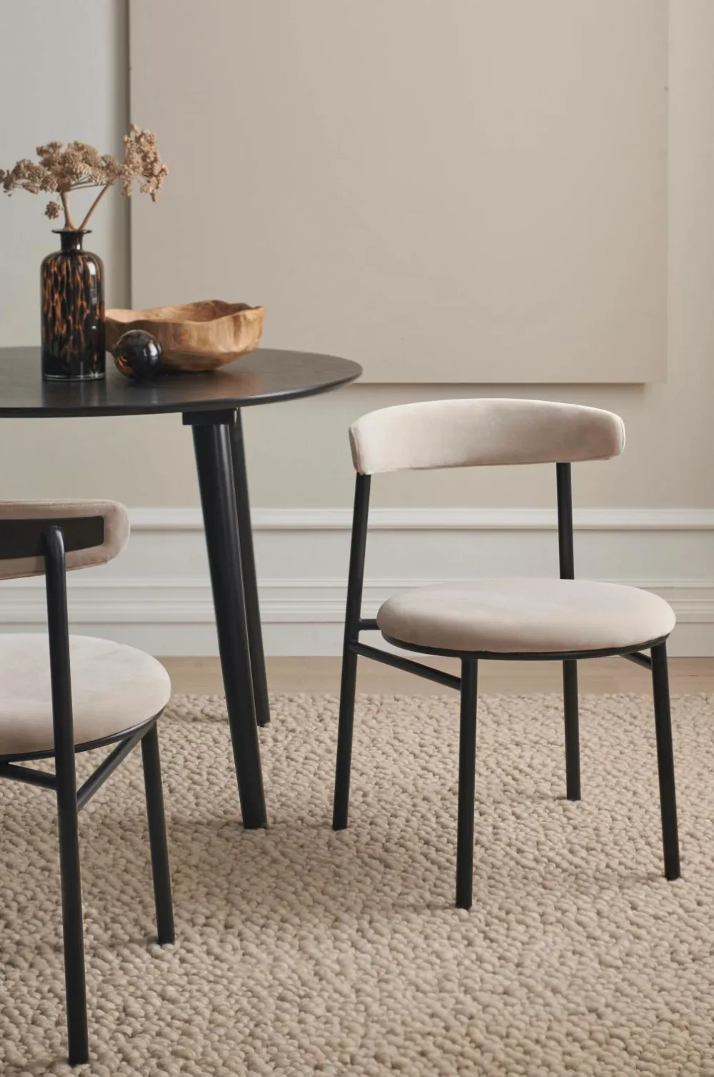 Ellos Home Stol Doggi 2-pak Beige velour Hot