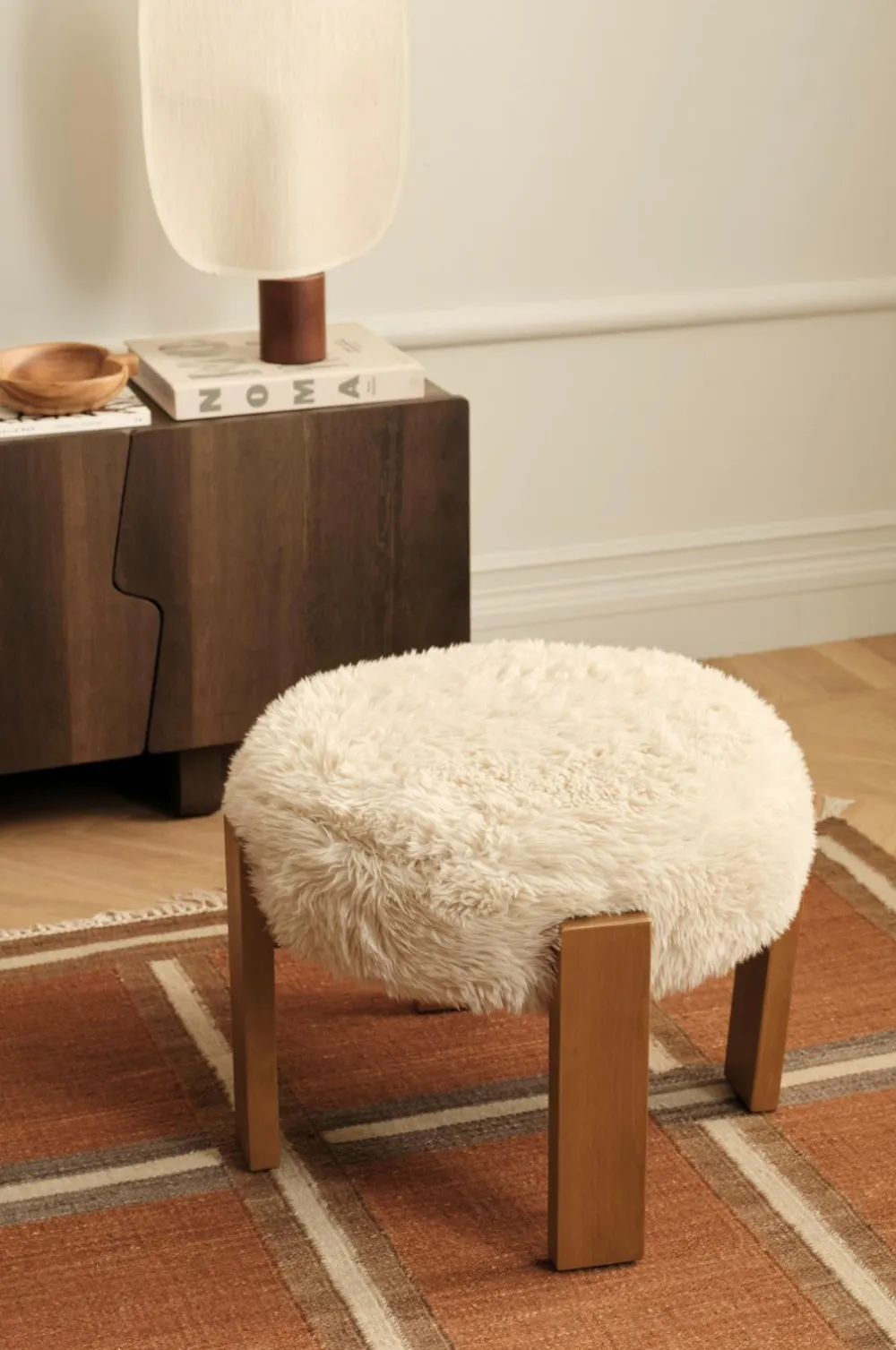 Ellos Puffer & Fodskamler>Home Taburet Mammut Beige