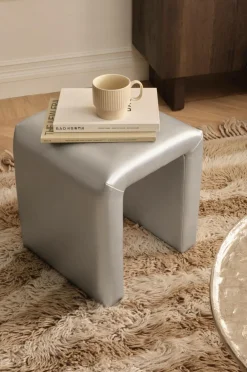 Ellos Home Taburet Stool Silvano Sølvfarvet