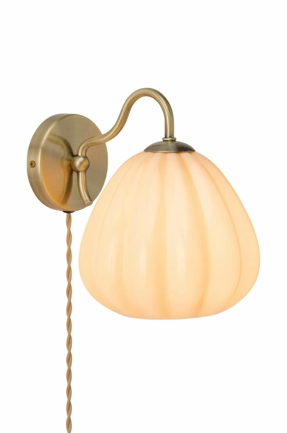 Ellos Væglamper>Home Væglampe Elba Painting shiny beige glass+antique gold iron