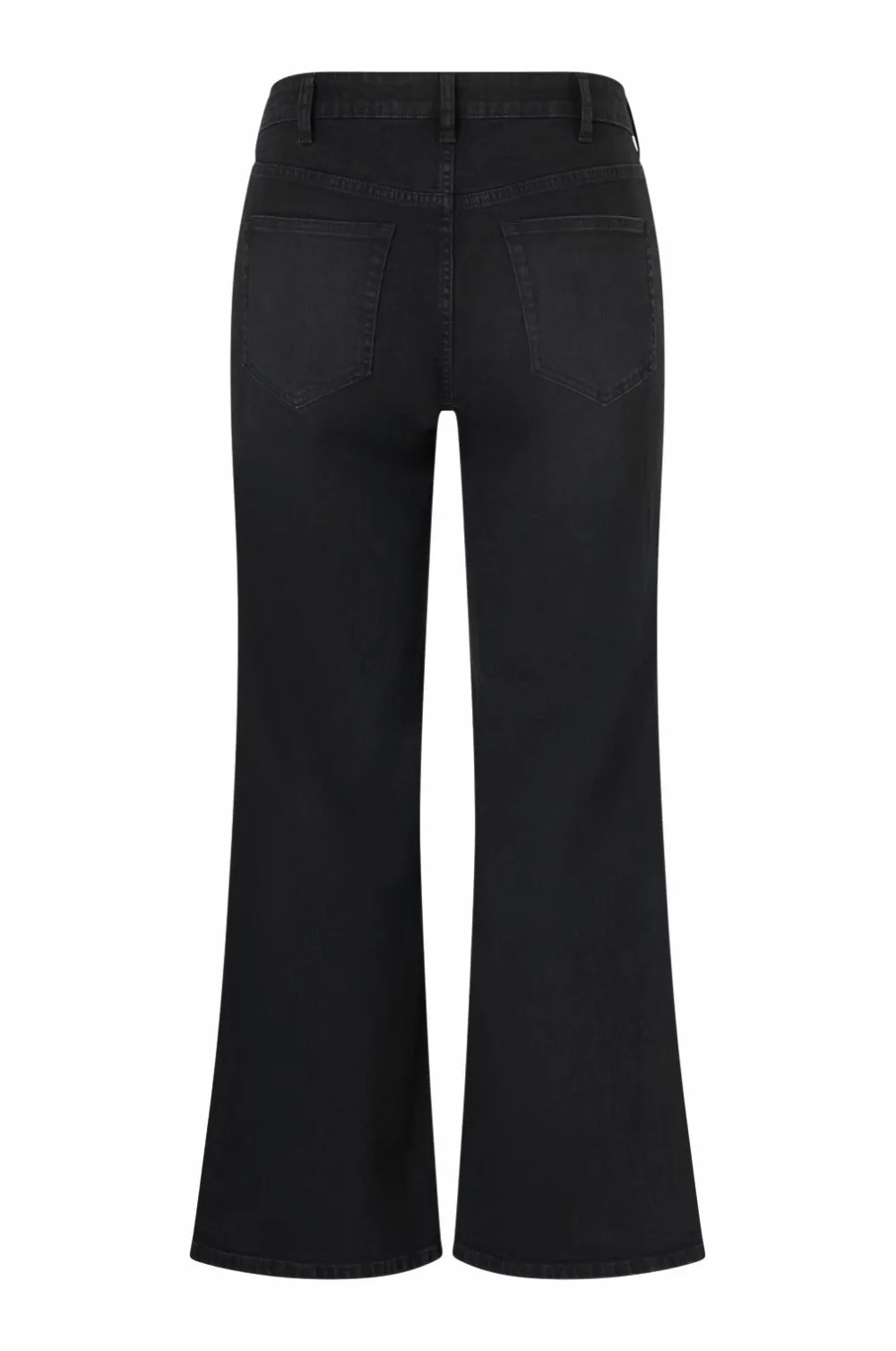 Ellos Jeans>Plus collection Højtaljede jeans med brede ben sort