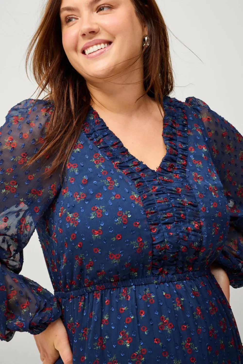 Ellos Kjoler>Plus collection Kjole Bonita Blomstret