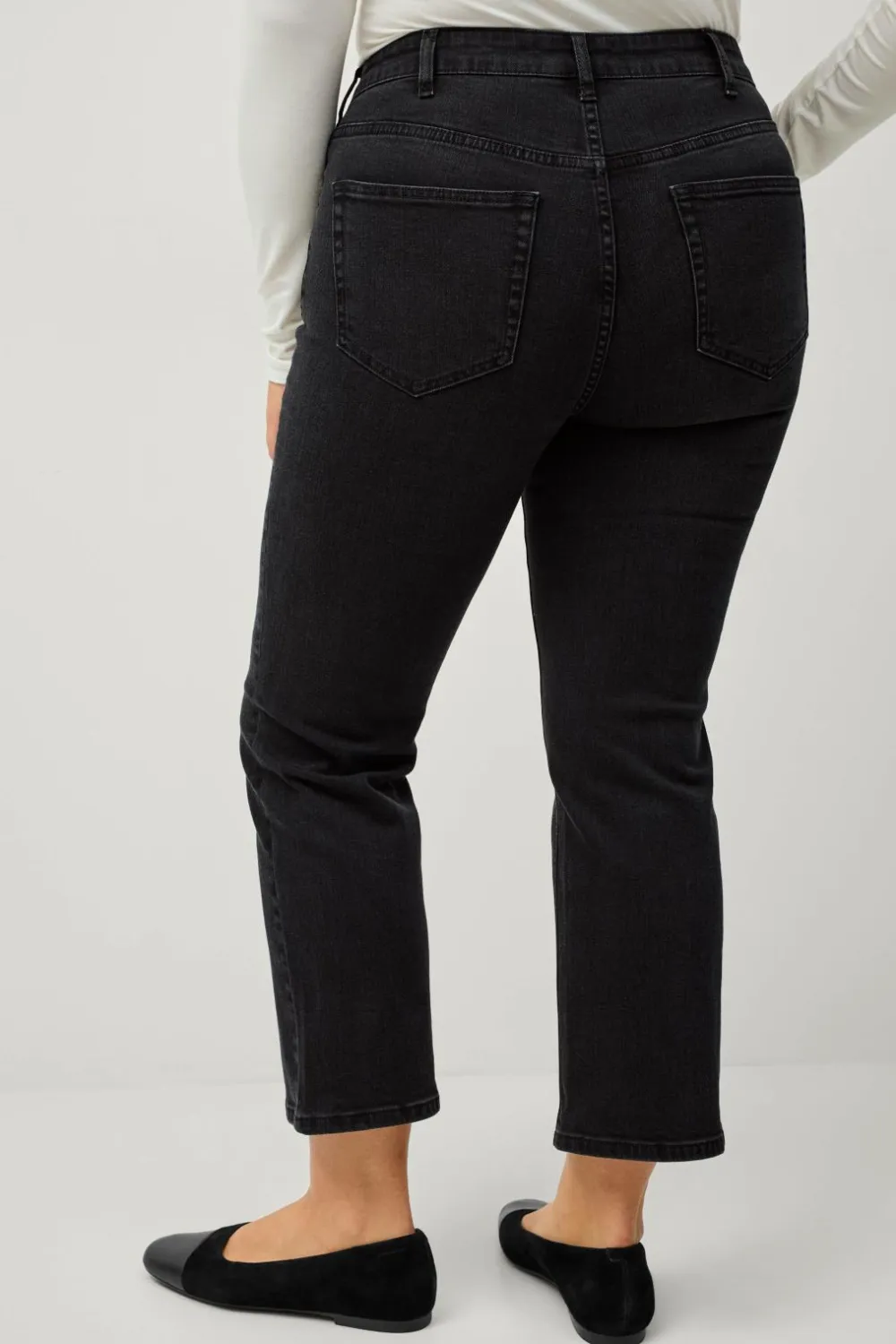 Ellos Jeans>Plus collection Jeans Straight Cropped Black wash
