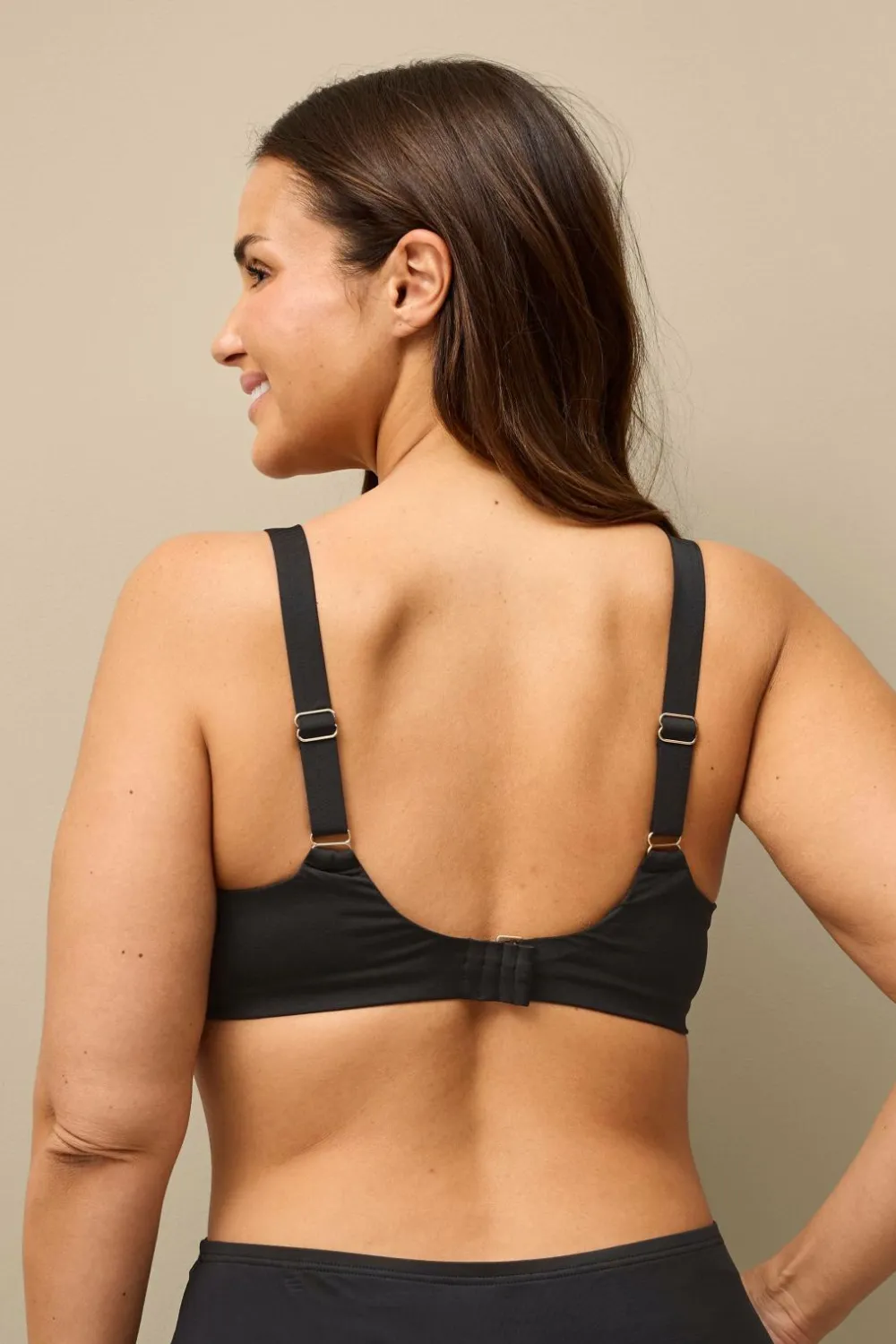 Ellos Plus collection Linda Bikini-BH med bøjle sort marmor Izmir/røgfarvet, matsort Hot