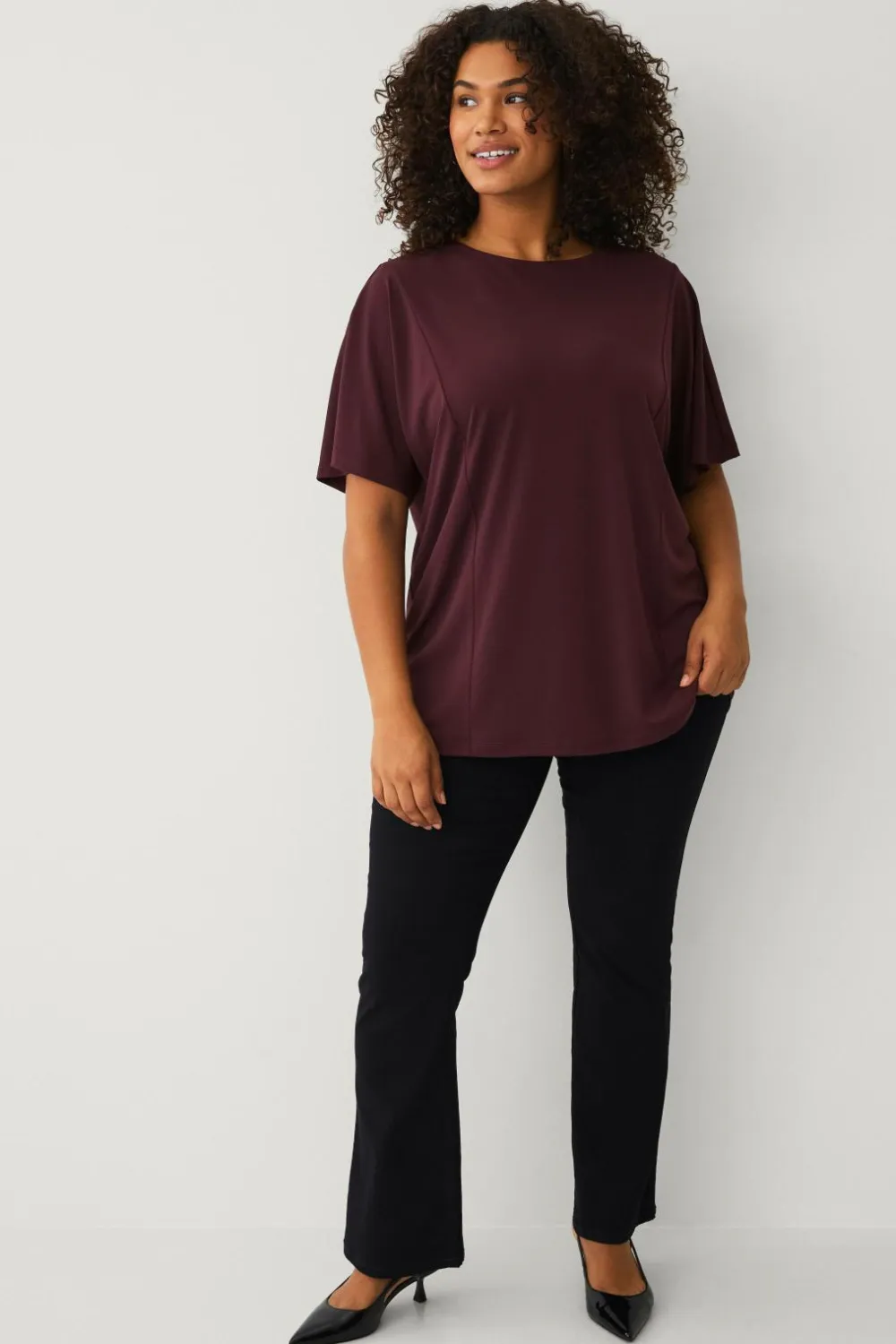 Ellos Toppe & Tank-Toppe>Plus collection Top med brede ærmer brun