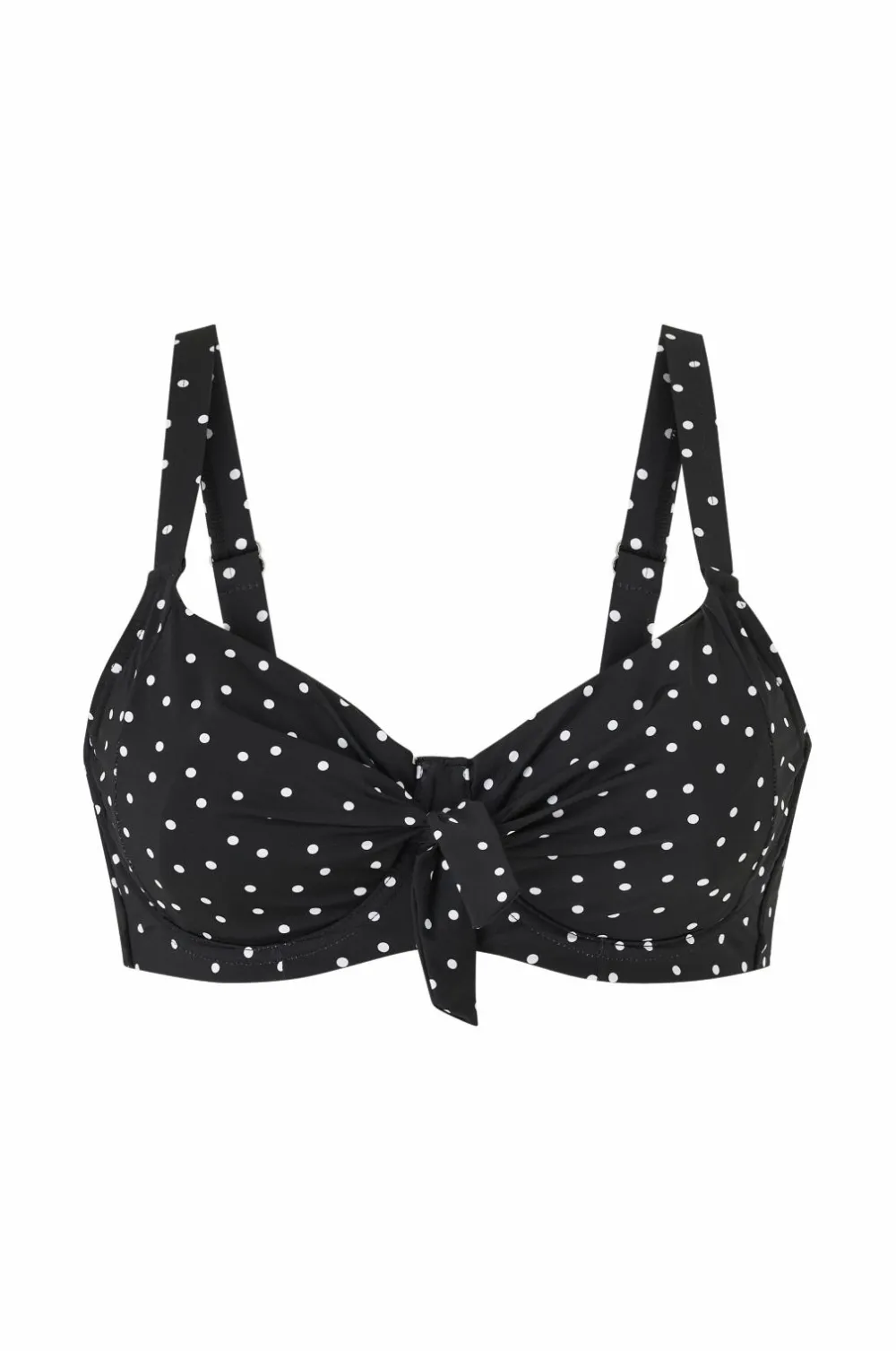Ellos Plus collection Bikini-bh med bøjle Sort/hvidprikket Clearance