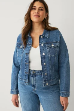Ellos Plus collection Cowboyjakke Blå Discount