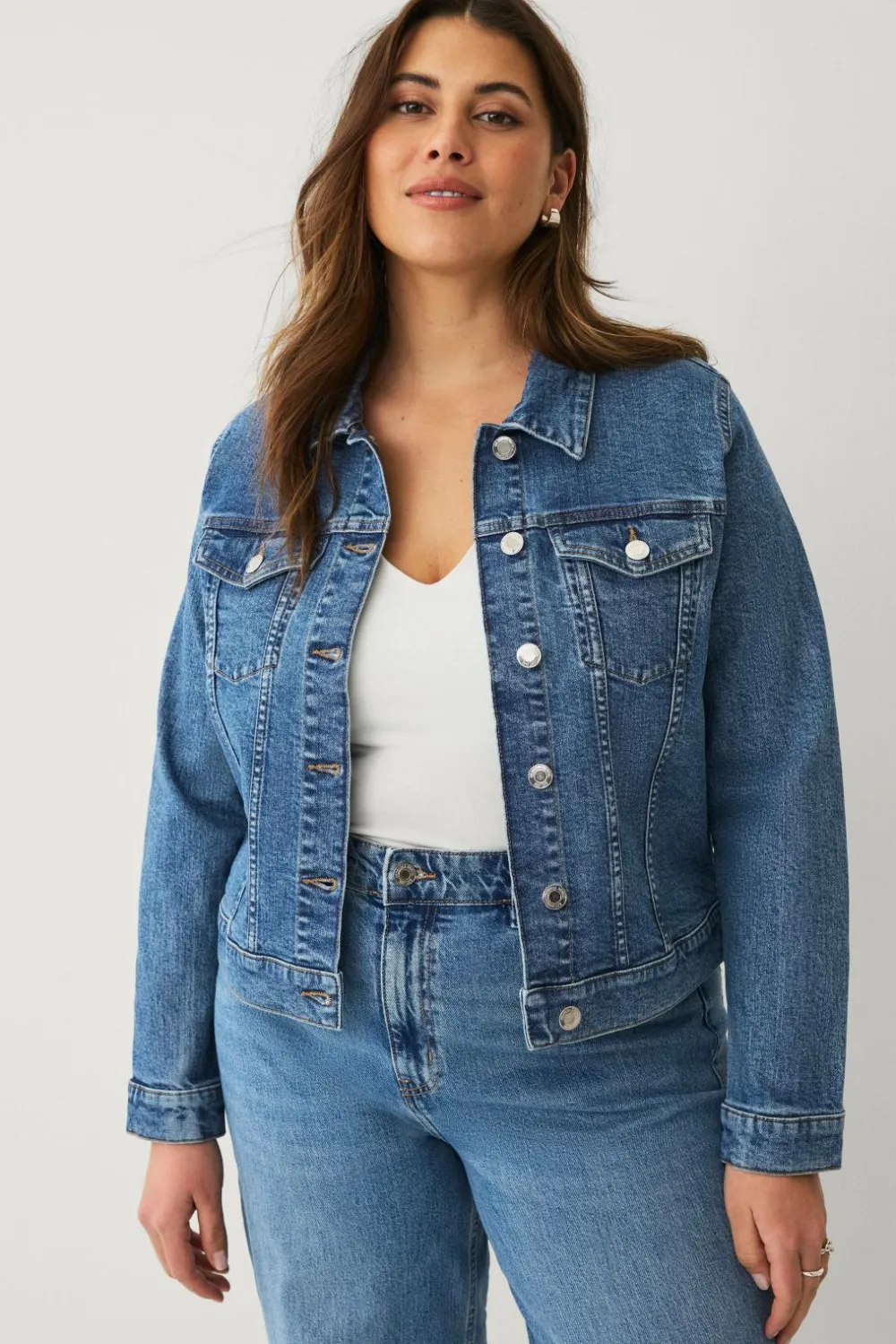 Ellos Plus collection Cowboyjakke Blå Discount
