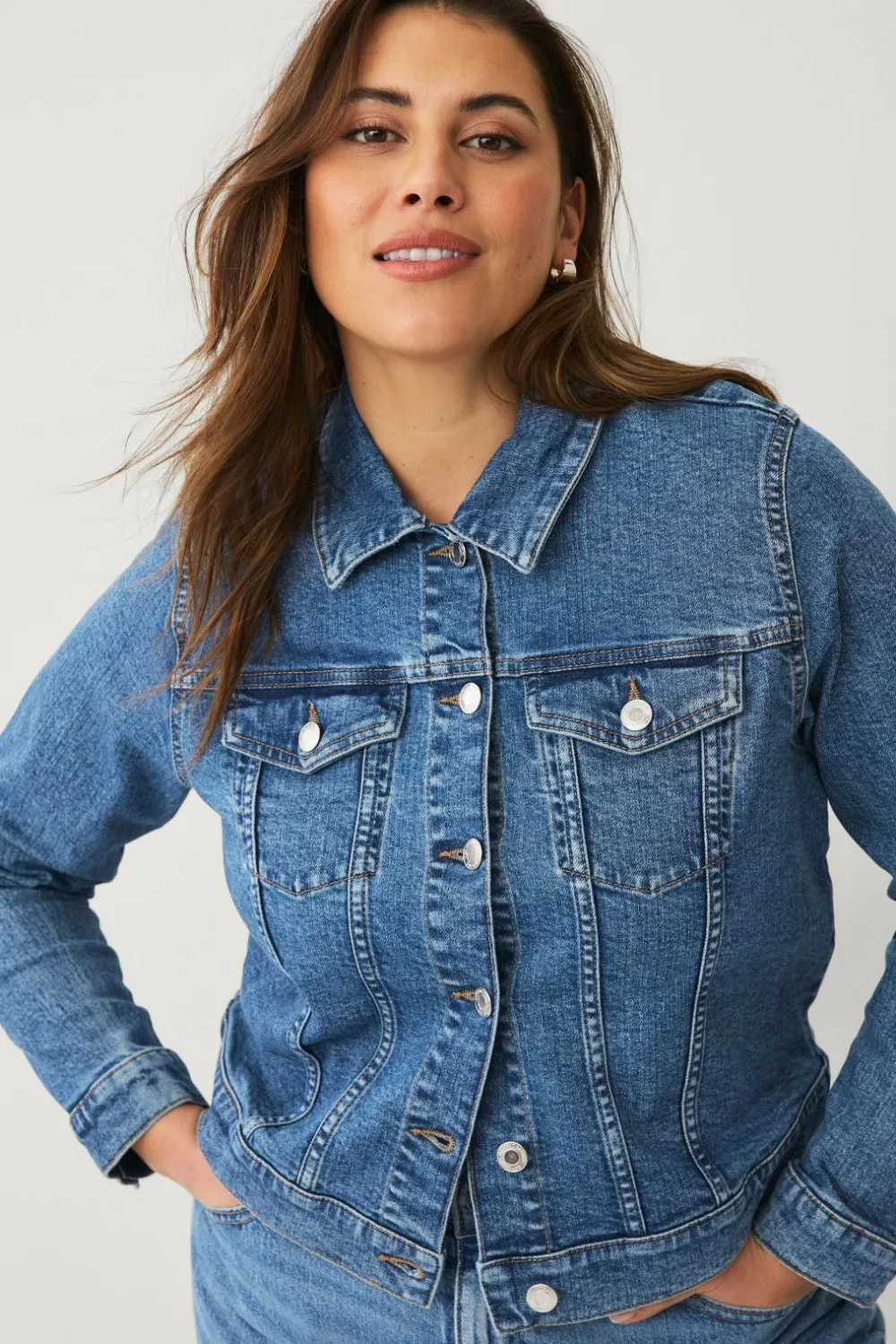 Ellos Plus collection Cowboyjakke Blå Discount