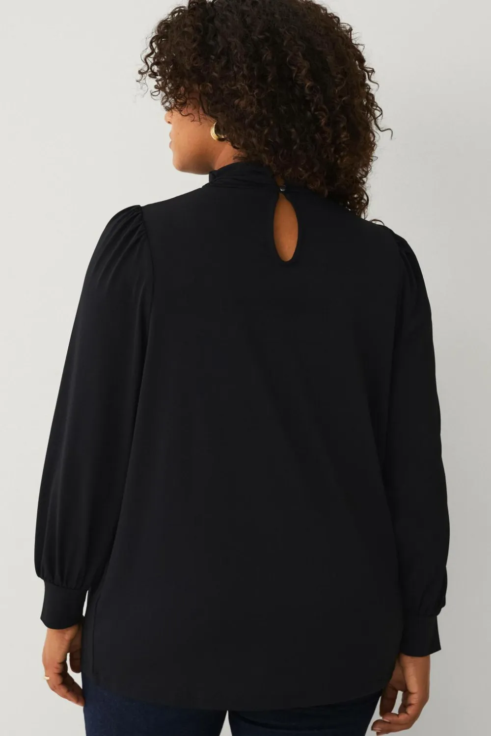 Ellos Toppe & Tank-Toppe>Plus collection Top med pufærmer sort