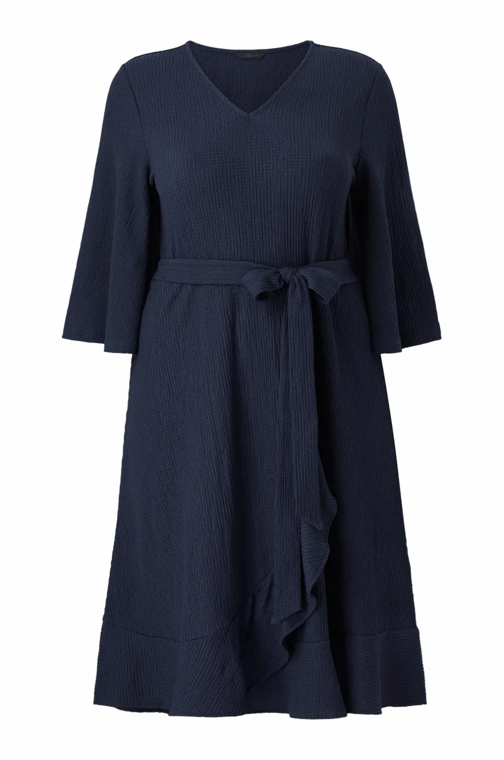 Ellos Kjoler>Plus collection Kjole med bindebælte Navy