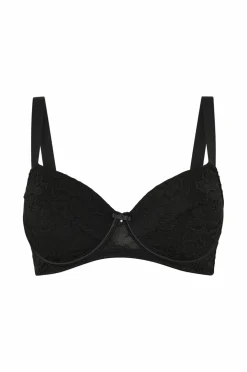 Ellos Plus collection Foret bh med bøjler i blonder Sort Discount