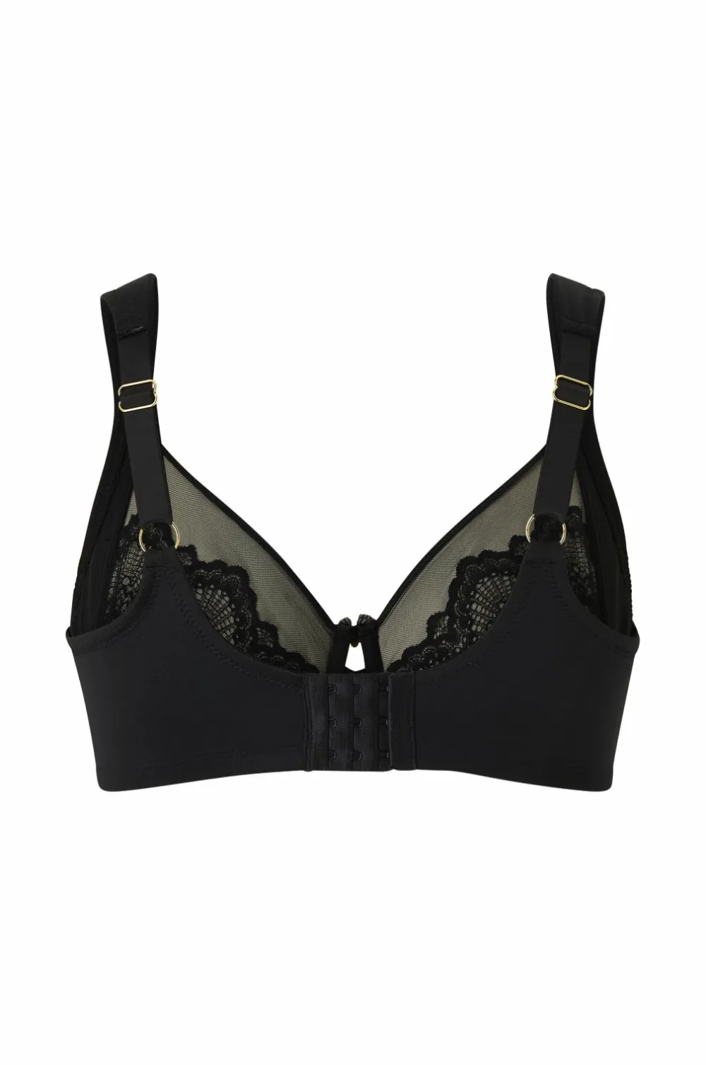 Ellos Plus collection Bh med bøjler med blondedetaljer Sort Outlet