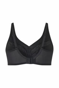Ellos Plus collection Blød blonde- og mesh-bh Sort Outlet