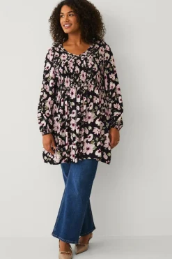 Ellos Tunikaer>Plus collection Tunika med kittel rosa blommig