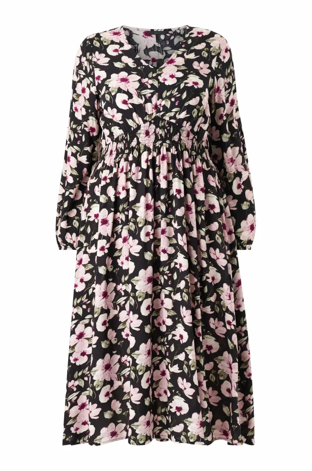 Ellos Plus collection Kjole med kittel Rosa blommig Sale