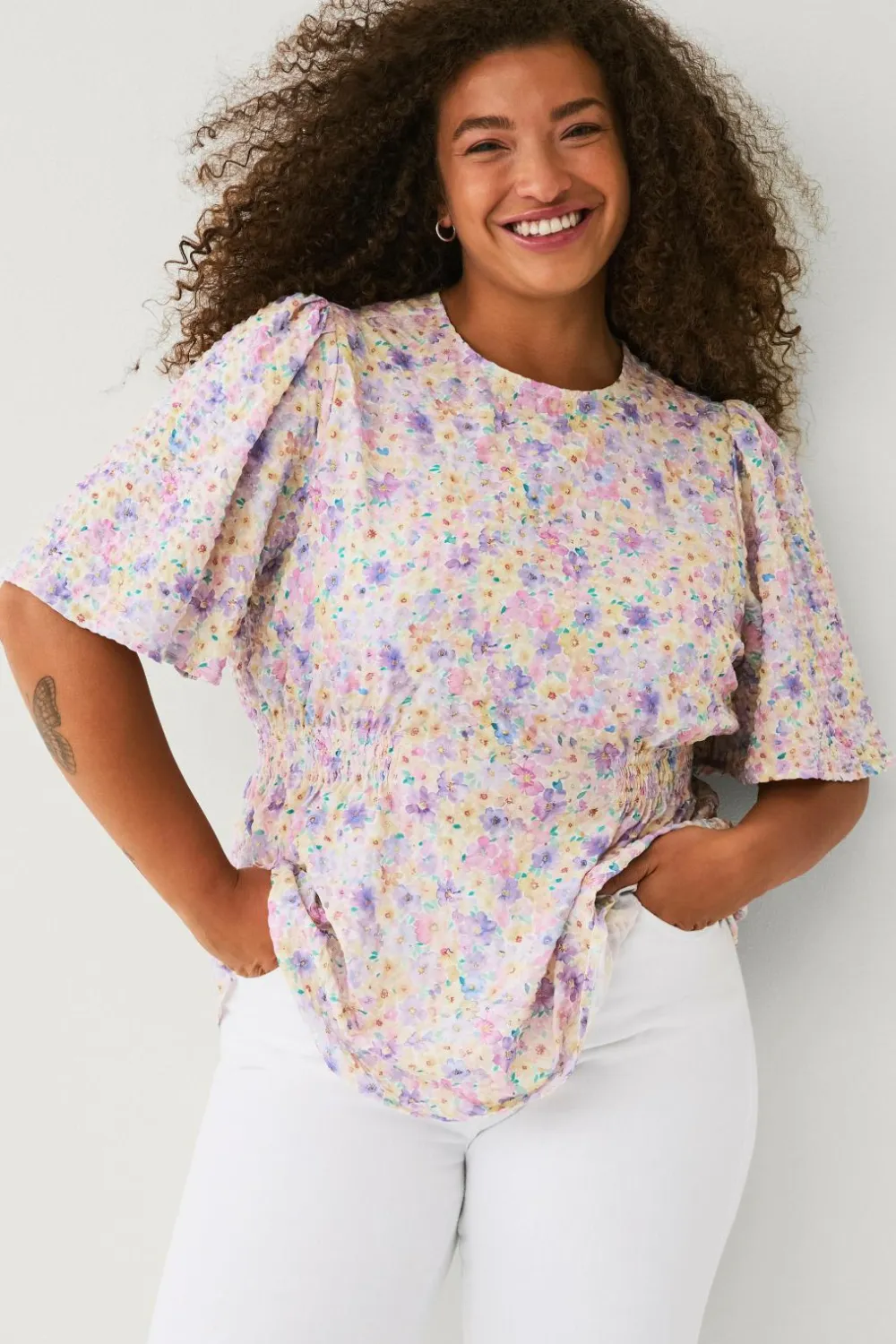 Ellos Skjorter & Bluser>Plus collection Bluse Rosablomstret