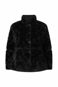 Ellos Plus collection Jakke i kunstskind Sort Hot