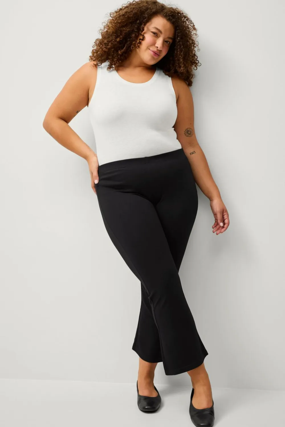Ellos Plus collection Kortere leggings i kraftig kvalitet Sort