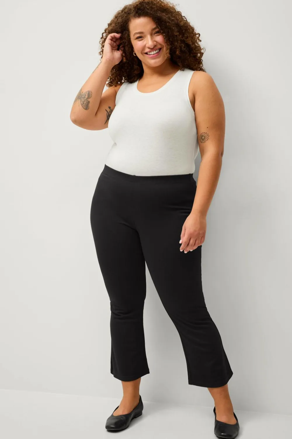 Ellos Plus collection Kortere leggings i kraftig kvalitet Sort