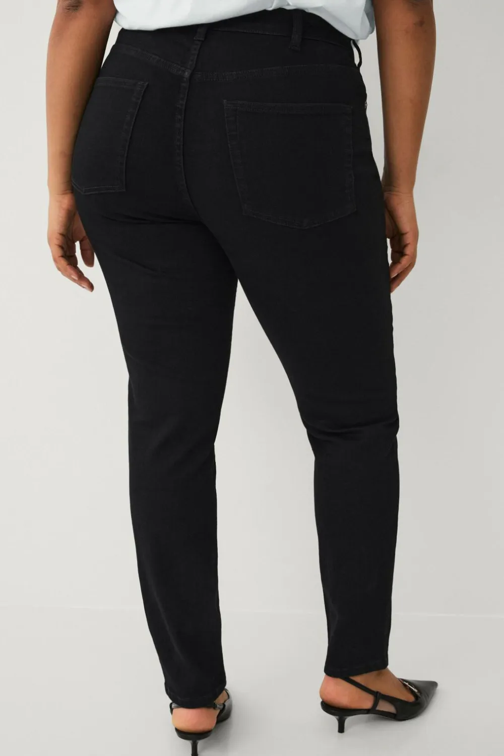 Ellos Plus collection slim jeans med høj talje Sort New