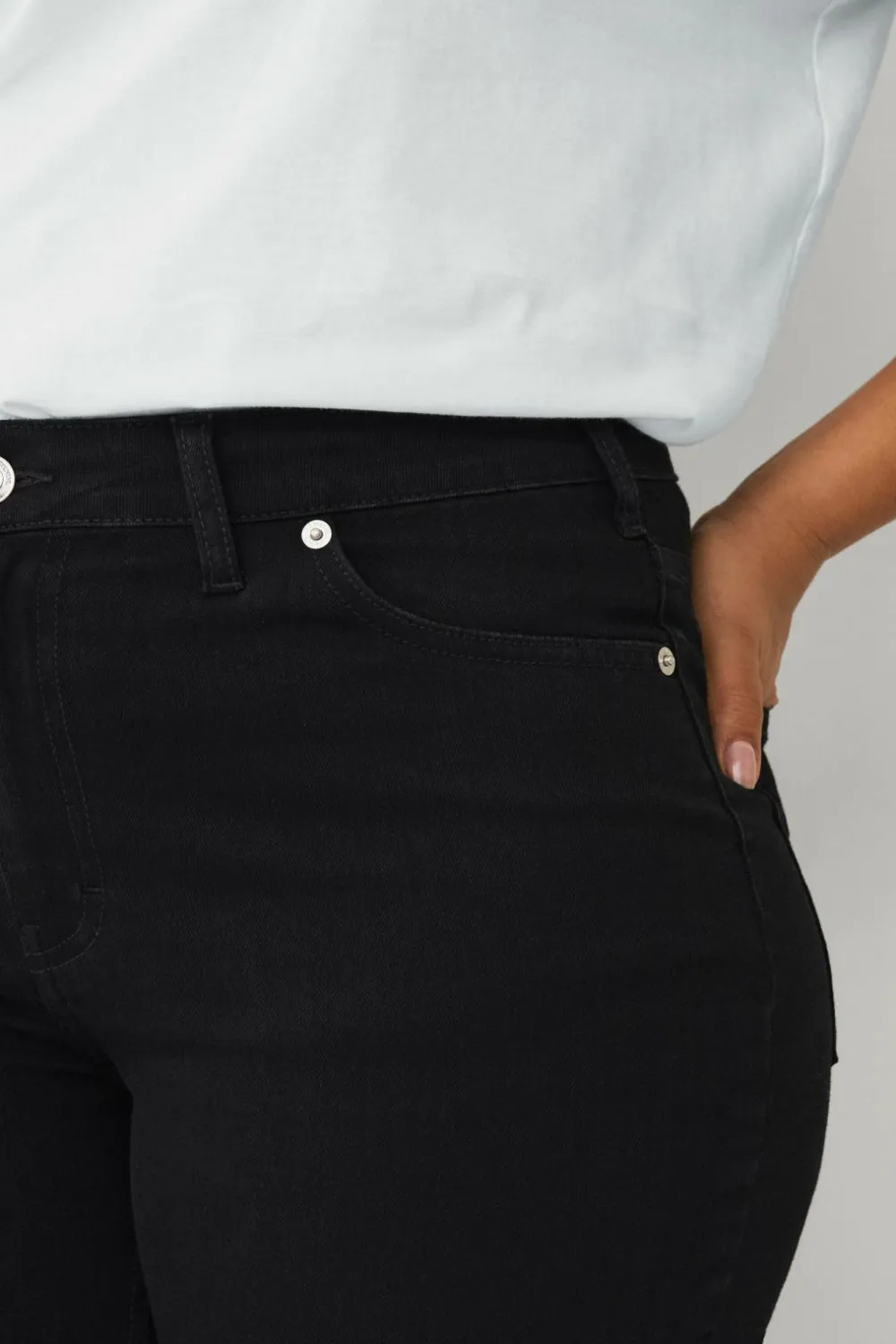 Ellos Plus collection slim jeans med høj talje Sort New
