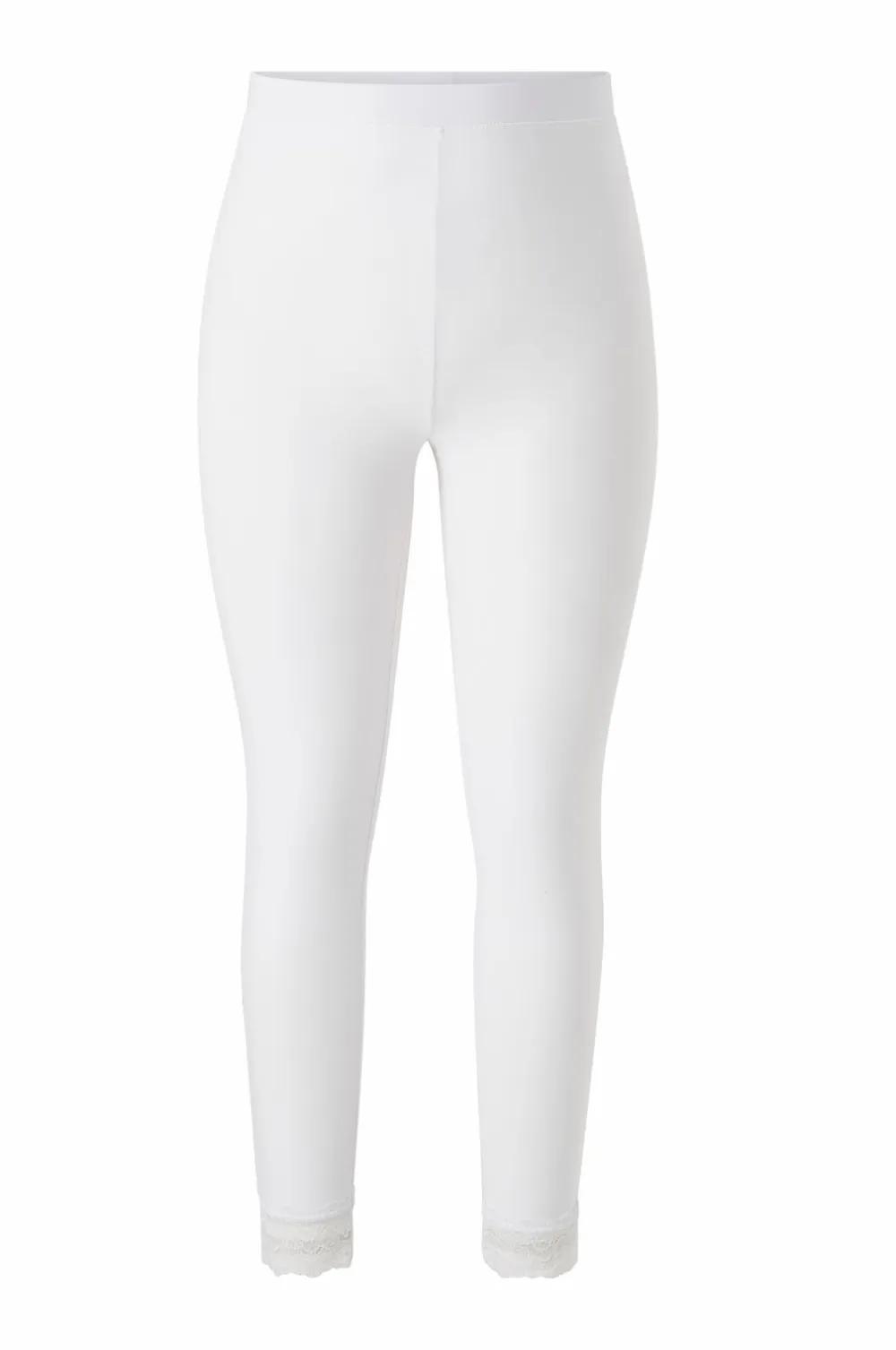 Ellos Plus collection Leggings med blondekant Hvid Best