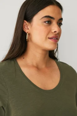 Ellos Plus collection Top med rund hals Grøn