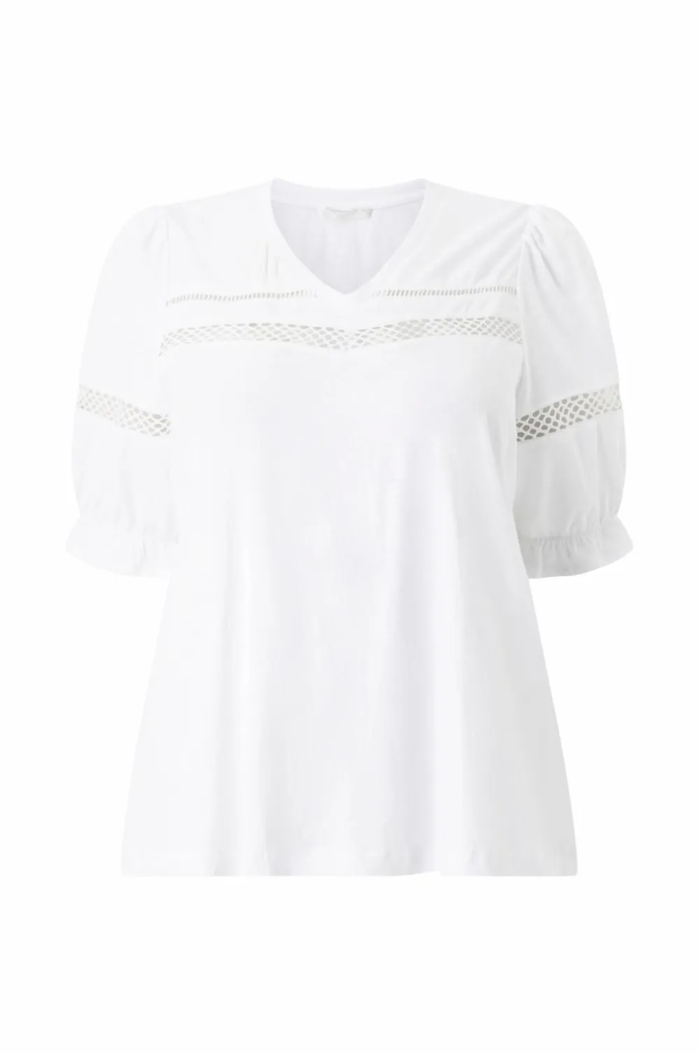 Ellos Plus collection Top med blondedetaljer hvid Online