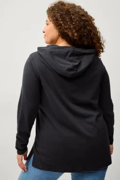 Ellos Plus collection Sweatshirt med hætte Black mdf/metal Sale