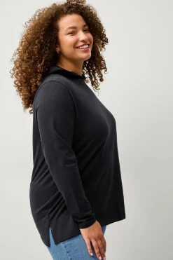 Ellos Plus collection Sweatshirt med hætte Black mdf/metal Sale