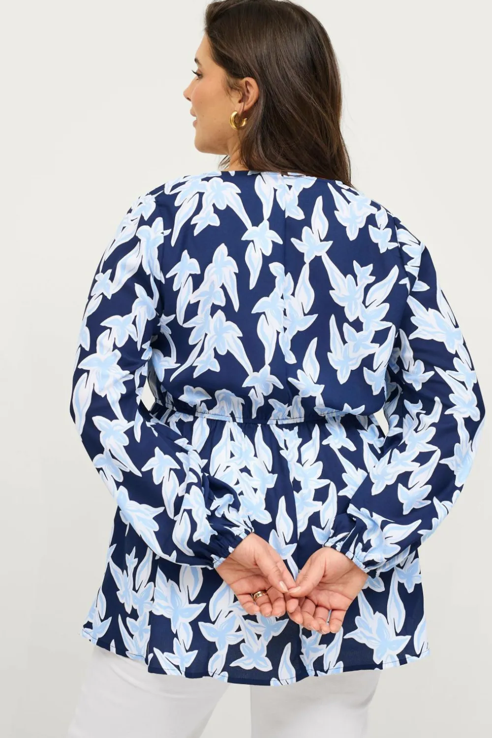Ellos Plus collection Tunika Cilla Blå blomstret Sale