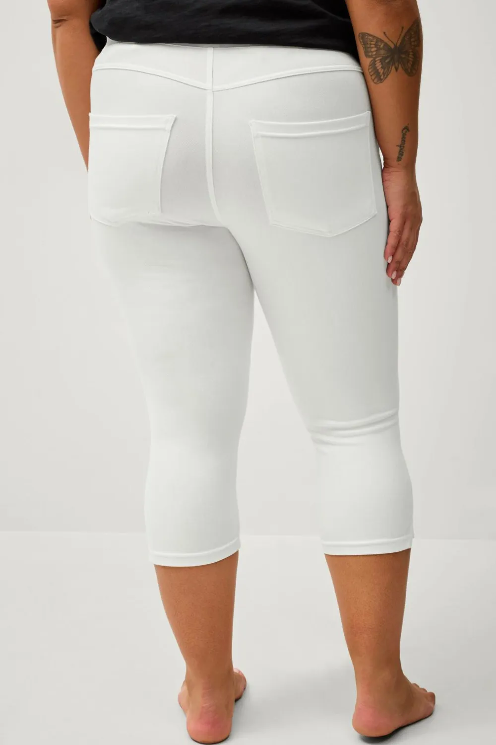 Ellos Plus collection Treggings med høj talje og 3/4 længde Hvid Sale