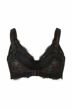 Ellos Plus collection Bh med bøjler med blondedetaljer Sort Outlet