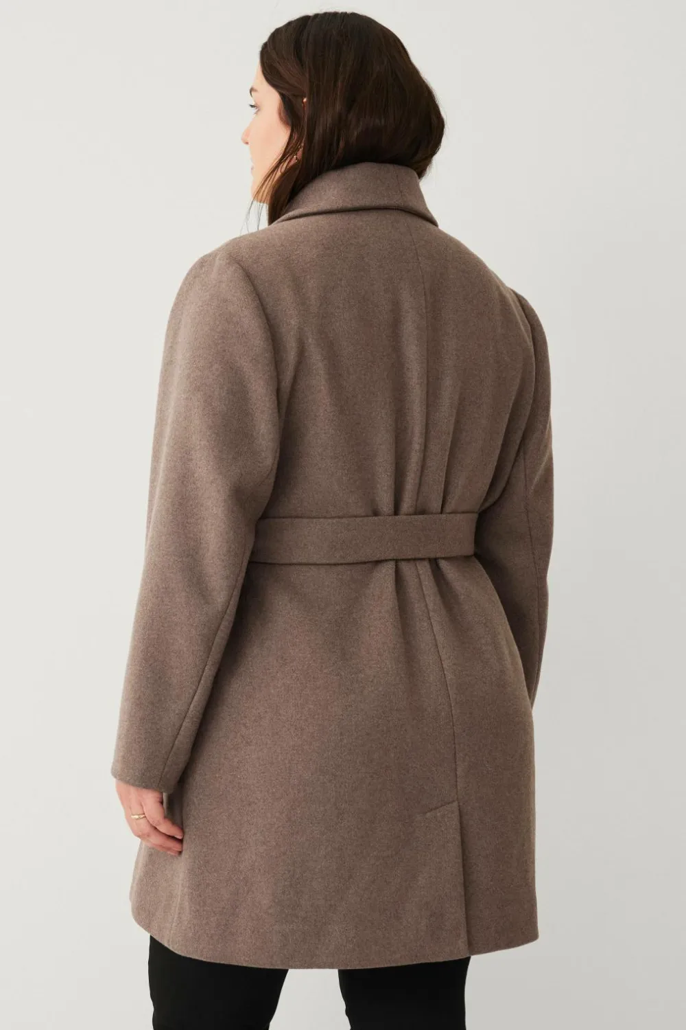 Ellos Plus collection Kappe med bindebælte brun Outlet