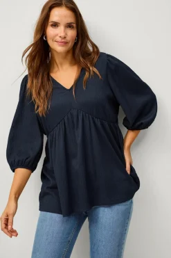 Ellos Plus collection Tunika med pufærmer Navy Clearance