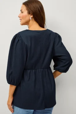 Ellos Plus collection Tunika med pufærmer Navy Clearance