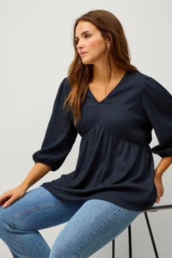 Ellos Plus collection Tunika med pufærmer Navy Clearance