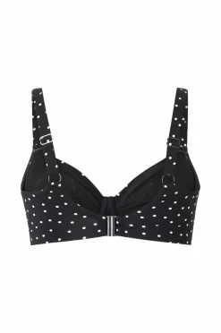 Ellos Plus collection Bikini-BH med bøjle Sort/hvidprikket Sale