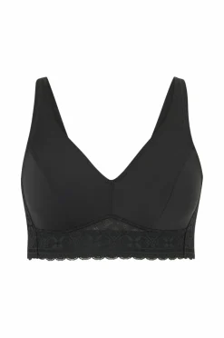 Ellos Plus collection Blød BH med blondedetaljer Sort Sale