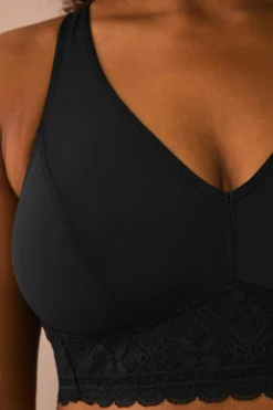 Ellos Plus collection Blød BH med blondedetaljer Sort Sale
