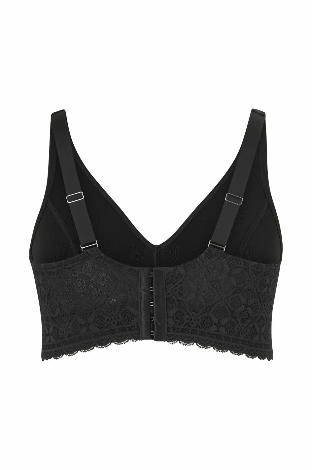 Ellos Plus collection Blød BH med blondedetaljer Sort Sale
