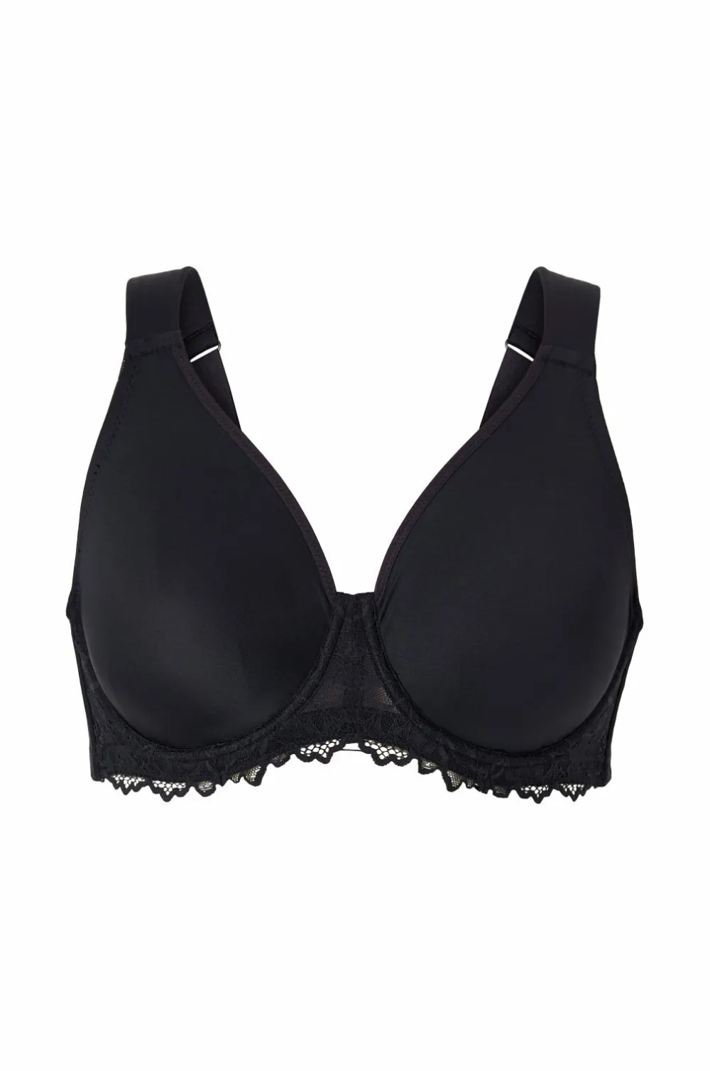 Ellos Bh'Er>Plus collection Bøjle-bh med blondedetaljer Sort