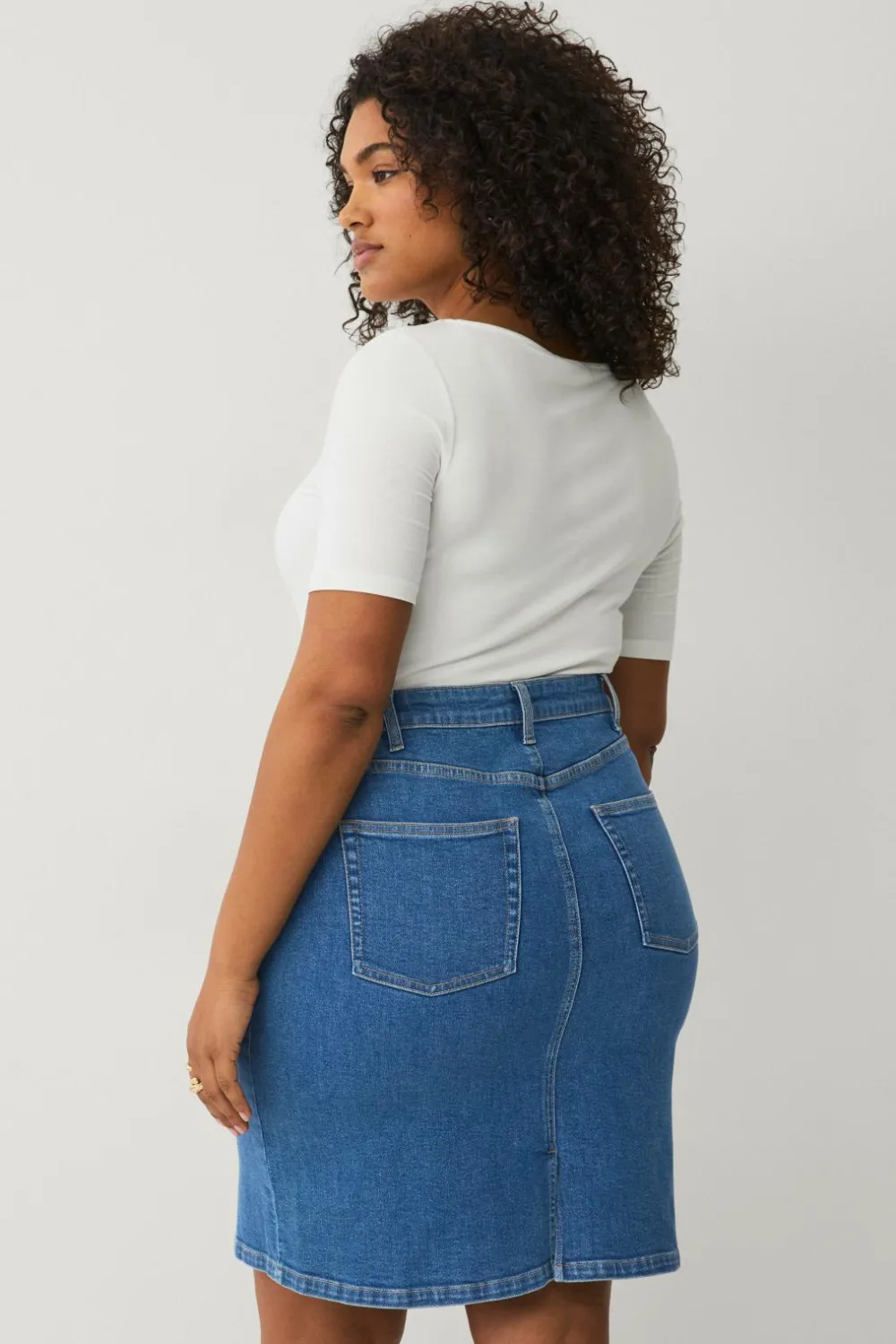 Ellos Nederdele>Plus collection Cowboynederdel Denim blå