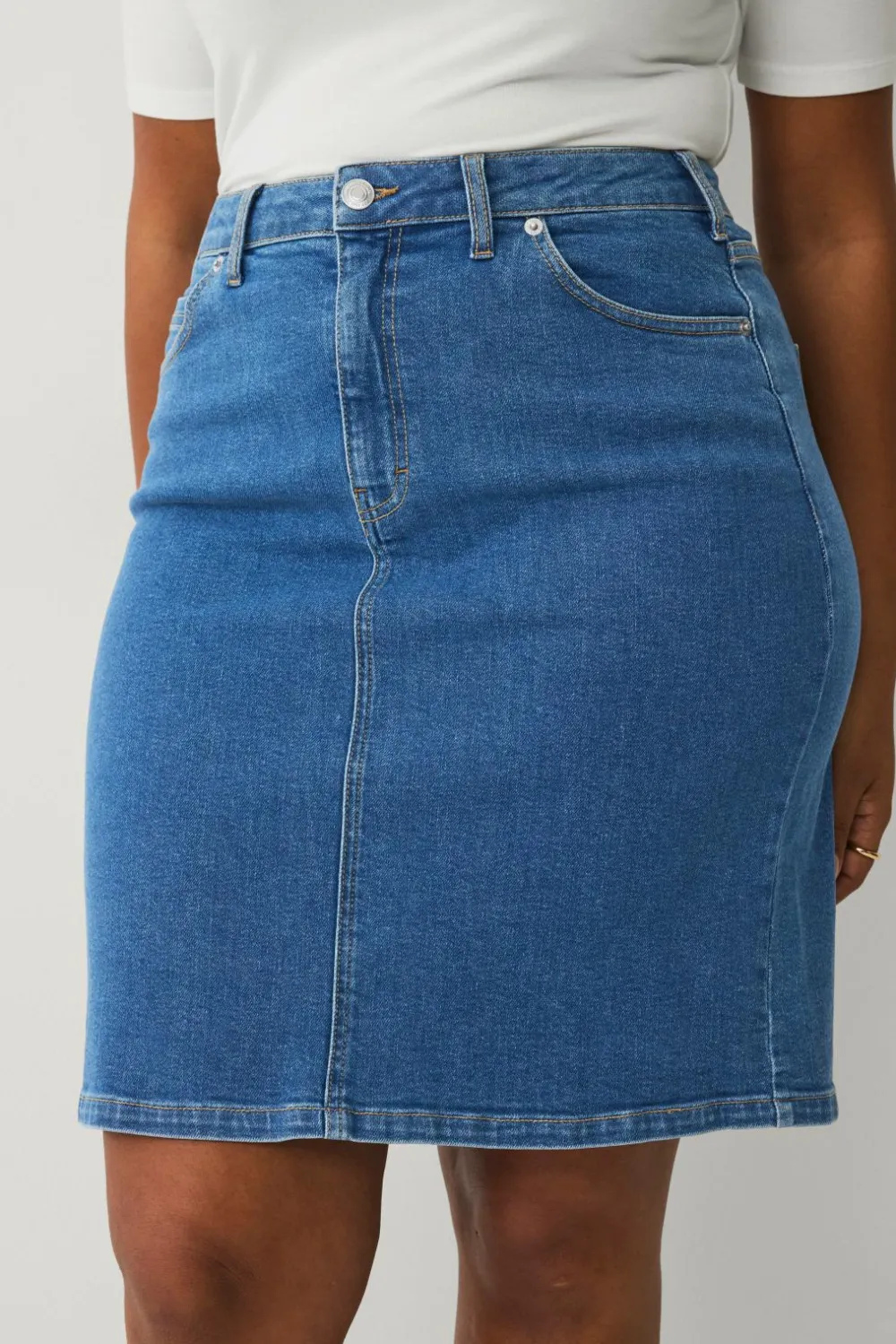 Ellos Nederdele>Plus collection Cowboynederdel Denim blå