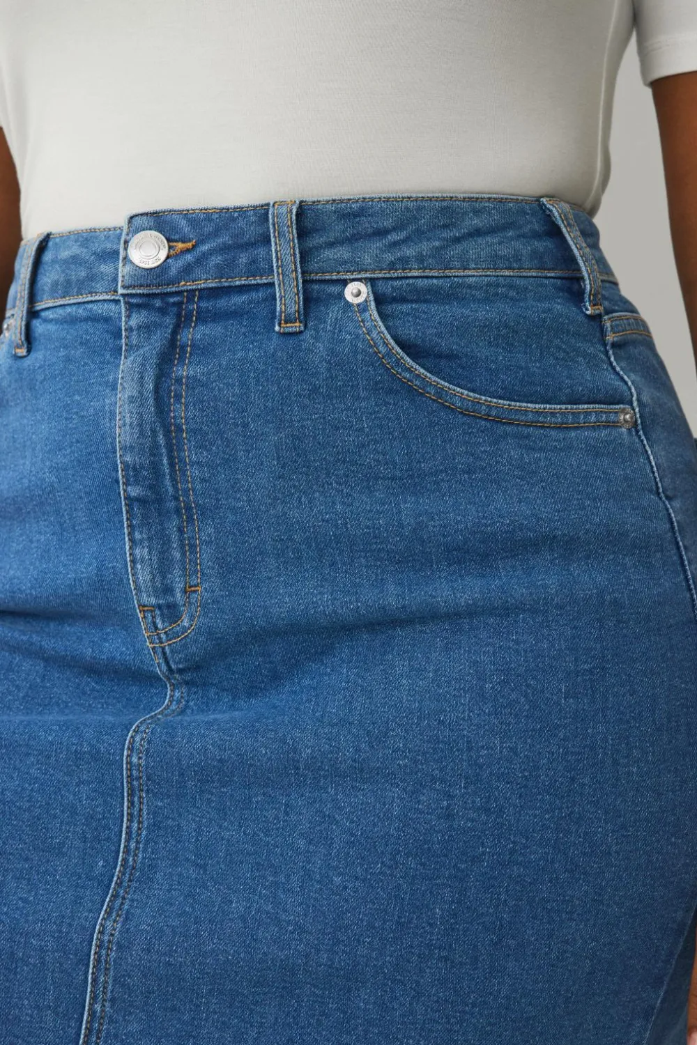 Ellos Nederdele>Plus collection Cowboynederdel Denim blå